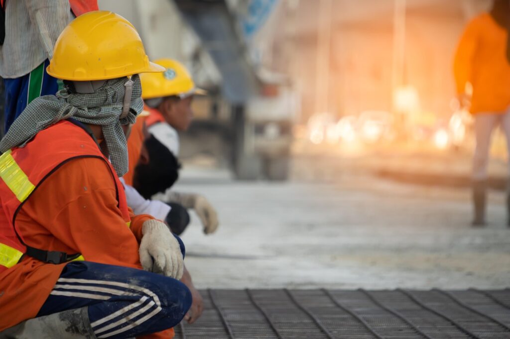 Construction workers at a site